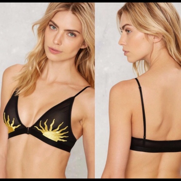 UO Sun Bralette Nasty Gal black bra New NWT gold - Picture 5 of 5